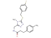 N-({5-[(4-fluorobenzyl)thio]-4-methyl-4H-1,2,4-triazol-3-yl}methyl)-3-(4-methylphenyl)propanamide