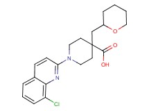 1-(8-chloroquinolin-2-yl)-4-(tetrahydro-2H-pyran-2-ylmethyl)piperidine-4-carboxylic acid