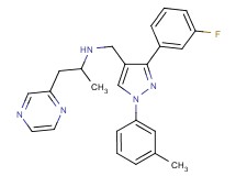 N-{[3-(3-fluorophenyl)-1-(3-methylphenyl)-1H-pyrazol-4-yl]methyl}-1-(2-pyrazinyl)-2-propanamine