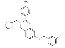 N-{4-[(3-fluorobenzyl)oxy]benzyl}-4-methyl-N-(tetrahydro-2-furanylmethyl)benzamide
