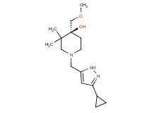(4S)-1-[(3-cyclopropyl-1H-pyrazol-5-yl)methyl]-4-(methoxymethyl)-3,3-dimethyl-4-piperidinol