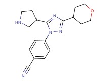 4-[5-pyrrolidin-3-yl-3-(tetrahydro-2H-pyran-4-yl)-1H-1,2,4-triazol-1-yl]benzonitrile