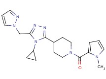 4-[4-cyclopropyl-5-(1H-pyrazol-1-ylmethyl)-4H-1,2,4-triazol-3-yl]-1-[(1-methyl-1H-pyrrol-2-yl)carbonyl]piperidine