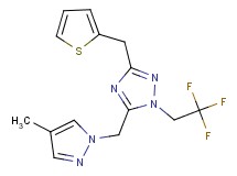 5-[(4-methyl-1H-pyrazol-1-yl)methyl]-3-(2-thienylmethyl)-1-(2,2,2-trifluoroethyl)-1H-1,2,4-triazole