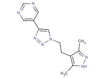 5-{1-[2-(3,5-dimethyl-1H-pyrazol-4-yl)ethyl]-1H-1,2,3-triazol-4-yl}pyrimidine