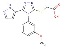 {[4-(3-methoxyphenyl)-5-(1H-pyrazol-5-yl)-4H-1,2,4-triazol-3-yl]thio}acetic acid