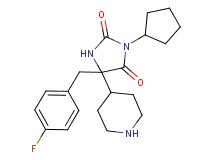 3-cyclopentyl-5-(4-fluorobenzyl)-5-piperidin-4-ylimidazolidine-2,4-dione