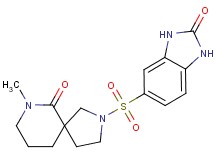 7-methyl-2-[(2-oxo-2,3-dihydro-1H-benzimidazol-5-yl)sulfonyl]-2,7-diazaspiro[4.5]decan-6-one