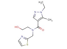 1-ethyl-N-(2-hydroxyethyl)-5-methyl-N-(1,3-thiazol-2-ylmethyl)-1H-pyrazole-4-carboxamide