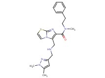 5-({[(1,5-dimethyl-1H-pyrazol-3-yl)methyl]amino}methyl)-N-methyl-N-(2-phenylethyl)imidazo[2,1-b][1,3]thiazole-6-carboxamide