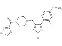 1-{[3-(2-fluoro-4-methoxyphenyl)-1H-pyrazol-4-yl]methyl}-4-(1H-1,2,4-triazol-3-ylcarbonyl)piperazine