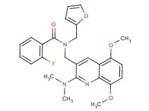 N-{[2-(dimethylamino)-5,8-dimethoxy-3-quinolinyl]methyl}-2-fluoro-N-(2-furylmethyl)benzamide