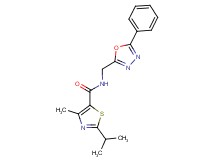 2-isopropyl-4-methyl-N-[(5-phenyl-1,3,4-oxadiazol-2-yl)methyl]-1,3-thiazole-5-carboxamide