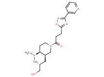 3-{(3R*,4S*)-4-(dimethylamino)-1-[3-(3-pyridin-3-yl-1,2,4-oxadiazol-5-yl)propanoyl]piperidin-3-yl}propan-1-ol