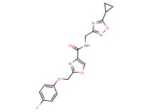 N-[(5-cyclopropyl-1,2,4-oxadiazol-3-yl)methyl]-2-[(4-fluorophenoxy)methyl]-1,3-oxazole-4-carboxamide
