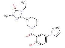 4-ethyl-5-{1-[2-hydroxy-5-(1H-pyrrol-1-yl)benzoyl]piperidin-3-yl}-2-methyl-2,4-dihydro-3H-1,2,4-triazol-3-one
