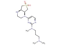 N-{4-[(4aR*,7aS*)-6,6-dioxidohexahydrothieno[3,4-b]pyrazin-1(2H)-yl]pyrimidin-2-yl}-N,N',N'-trimethylpropane-1,3-diamine
