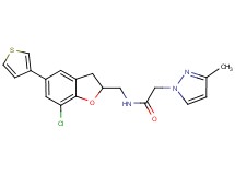N-{[7-chloro-5-(3-thienyl)-2,3-dihydro-1-benzofuran-2-yl]methyl}-2-(3-methyl-1H-pyrazol-1-yl)acetamide
