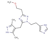 5-[(3,5-dimethyl-1H-pyrazol-4-yl)methyl]-1-[2-(1H-imidazol-5-yl)ethyl]-3-(2-methoxyethyl)-1H-1,2,4-triazole