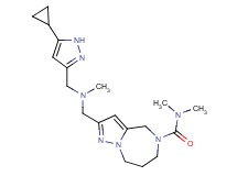2-{[[(5-cyclopropyl-1H-pyrazol-3-yl)methyl](methyl)amino]methyl}-N,N-dimethyl-7,8-dihydro-4H-pyrazolo[1,5-a][1,4]diazepine-5(6H)-carboxamide