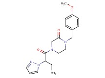 1-(4-methoxybenzyl)-4-[2-(1H-pyrazol-1-yl)butanoyl]-2-piperazinone