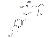 N-[1-(1-cyclopropylethyl)-4-methyl-1H-pyrazol-5-yl]-2-(2-methyl-1H-benzimidazol-5-yl)acetamide