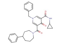1-benzyl-N-cyclopropyl-4-oxo-5-[(4-phenyl-1-azepanyl)carbonyl]-1,4-dihydro-3-pyridinecarboxamide