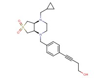 4-(4-{[(4aS*,7aR*)-4-(cyclopropylmethyl)-6,6-dioxidohexahydrothieno[3,4-b]pyrazin-1(2H)-yl]methyl}phenyl)-3-butyn-1-ol