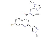 N-ethyl-7-fluoro-N-[(1-methyl-1H-imidazol-2-yl)methyl]-2-(1H-pyrazol-4-yl)quinoline-4-carboxamide