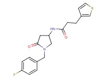 N-[1-(4-fluorobenzyl)-5-oxo-3-pyrrolidinyl]-3-(3-thienyl)propanamide
