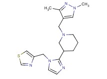 1-[(1,3-dimethyl-1H-pyrazol-4-yl)methyl]-3-[1-(1,3-thiazol-4-ylmethyl)-1H-imidazol-2-yl]piperidine