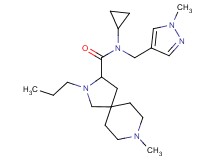N-cyclopropyl-8-methyl-N-[(1-methyl-1H-pyrazol-4-yl)methyl]-2-propyl-2,8-diazaspiro[4.5]decane-3-carboxamide