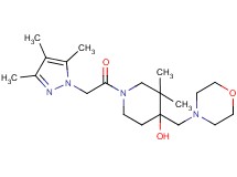 3,3-dimethyl-4-(morpholin-4-ylmethyl)-1-[(3,4,5-trimethyl-1H-pyrazol-1-yl)acetyl]piperidin-4-ol