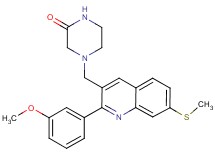 4-{[2-(3-methoxyphenyl)-7-(methylthio)-3-quinolinyl]methyl}-2-piperazinone