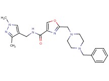2-[(4-benzyl-1-piperazinyl)methyl]-N-[(1,3-dimethyl-1H-pyrazol-4-yl)methyl]-1,3-oxazole-4-carboxamide
