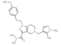 5-[(1,5-dimethyl-1H-pyrazol-4-yl)methyl]-1-[2-(4-methoxyphenyl)ethyl]-N,N-dimethyl-4,5,6,7-tetrahydro-1H-pyrazolo[4,3-c]pyridine-3-carboxamide
