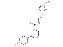 1'-methyl-N-[2-(3-methyl-1H-pyrazol-1-yl)ethyl]-1,4'-bipiperidine-3-carboxamide