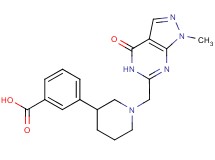 3-{1-[(1-methyl-4-oxo-4,5-dihydro-1H-pyrazolo[3,4-d]pyrimidin-6-yl)methyl]piperidin-3-yl}benzoic acid