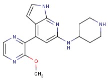 4-(3-methoxy-2-pyrazinyl)-N-4-piperidinyl-1H-pyrrolo[2,3-b]pyridin-6-amine hydrochloride