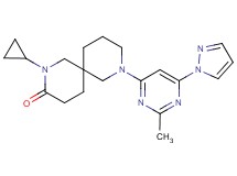 2-cyclopropyl-8-[2-methyl-6-(1H-pyrazol-1-yl)-4-pyrimidinyl]-2,8-diazaspiro[5.5]undecan-3-one