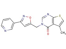 5-methyl-3-[(3-pyridin-3-ylisoxazol-5-yl)methyl]thieno[2,3-d]pyrimidin-4(3H)-one