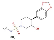 (3S*,4S*)-4-(1,3-benzodioxol-5-yl)-3-hydroxy-N,N-dimethylpiperidine-1-sulfonamide
