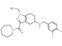 3-(1-azepanylcarbonyl)-N-(3,4-difluorobenzyl)-1-ethyl-4,5,6,7-tetrahydro-1H-indazol-5-amine