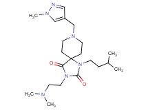 3-[2-(dimethylamino)ethyl]-1-(3-methylbutyl)-8-[(1-methyl-1H-pyrazol-4-yl)methyl]-1,3,8-triazaspiro[4.5]decane-2,4-dione
