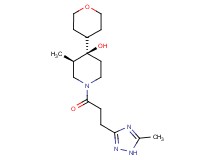 (3R*,4R*)-3-methyl-1-[3-(5-methyl-1H-1,2,4-triazol-3-yl)propanoyl]-4-(tetrahydro-2H-pyran-4-yl)-4-piperidinol