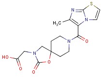 {8-[(6-methylimidazo[2,1-b][1,3]thiazol-5-yl)carbonyl]-2-oxo-1-oxa-3,8-diazaspiro[4.5]dec-3-yl}acetic acid