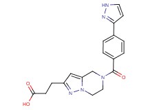 3-{5-[4-(1H-pyrazol-3-yl)benzoyl]-4,5,6,7-tetrahydropyrazolo[1,5-a]pyrazin-2-yl}propanoic acid