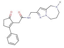 2-(5-oxo-2-phenyl-1-cyclopenten-1-yl)-N-(5,6,7,8-tetrahydro-4H-pyrazolo[1,5-a][1,4]diazepin-2-ylmethyl)acetamide hydrochloride
