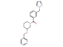 3-[({1-[3-(1H-pyrazol-1-ylmethyl)benzoyl]-3-piperidinyl}oxy)methyl]pyridine