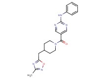 5-({4-[(3-methyl-1,2,4-oxadiazol-5-yl)methyl]-1-piperidinyl}carbonyl)-N-phenyl-2-pyrimidinamine